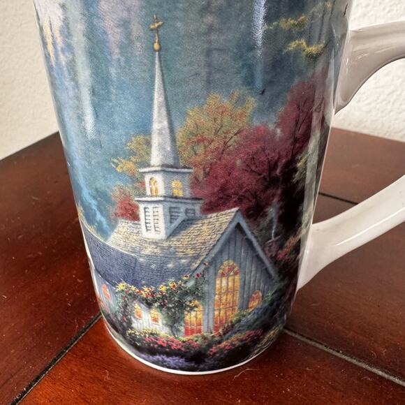 Thomas Kinkade VTG 1999 The Forest Chapel Collectable Coffee Cup Mug - Picture 2 of 9